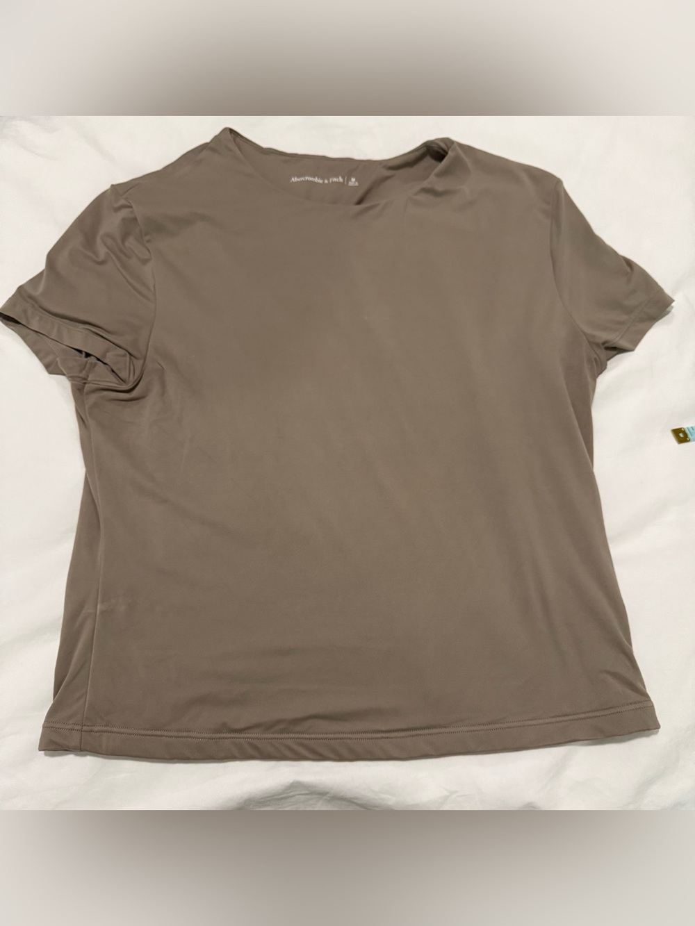 Abercrombie & Fitch double lined Taupe Short Sleeve Tee size Medium